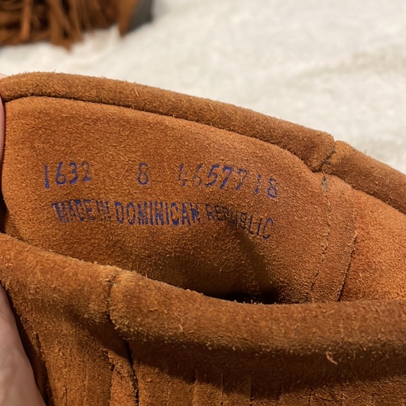 Minnetonka Moccasins Three Layer Brown Suede Fringe Boots Size 8 - Picture 8 of 8